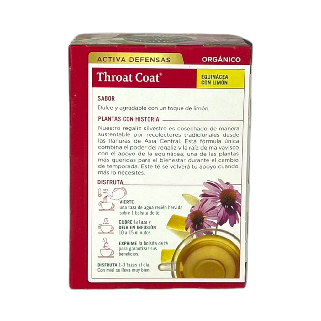 Té orgánico de equinacea (16 sobres) 20.8gr TRADITIONAL MEDICINALS
