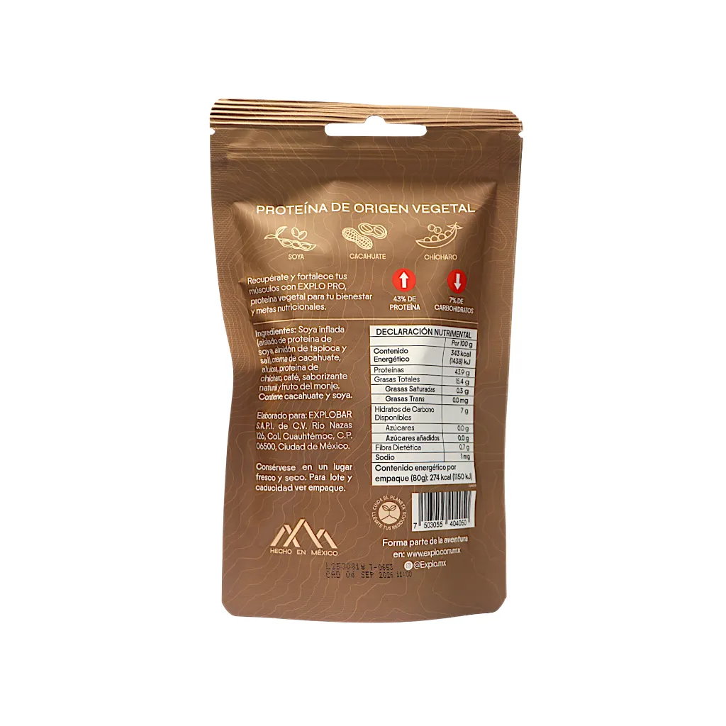 Bites de proteína de chícharo y soya sabor moka 80gr EXPLO PRO | Numu ...
