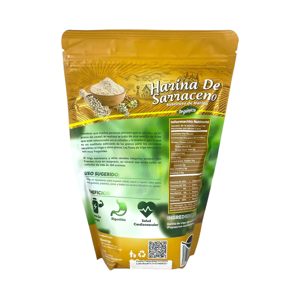 Harina de trigo sarraceno orgánico 400gr NATURE´S BLESSINGS