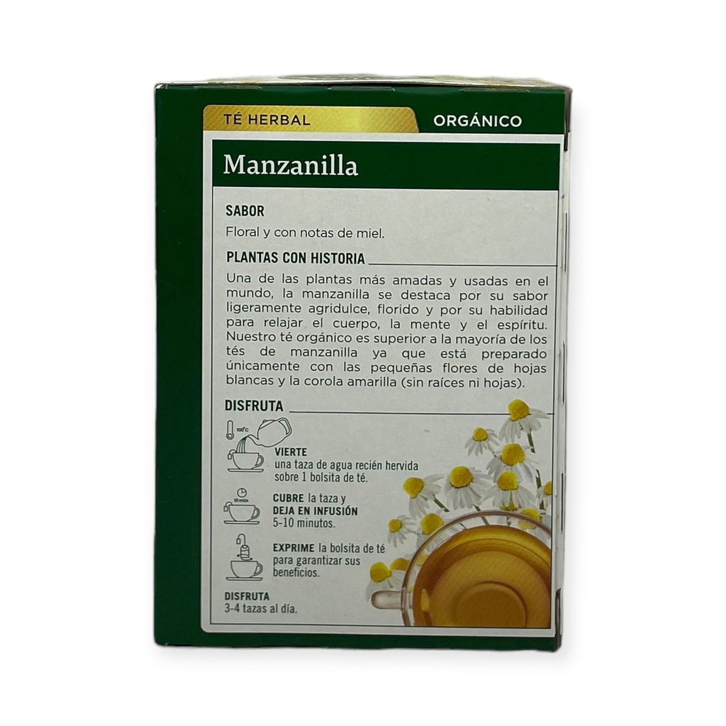 Té orgánico de manzanilla (16 sobres) 20.8gr TRADITIONAL MEDICINALS