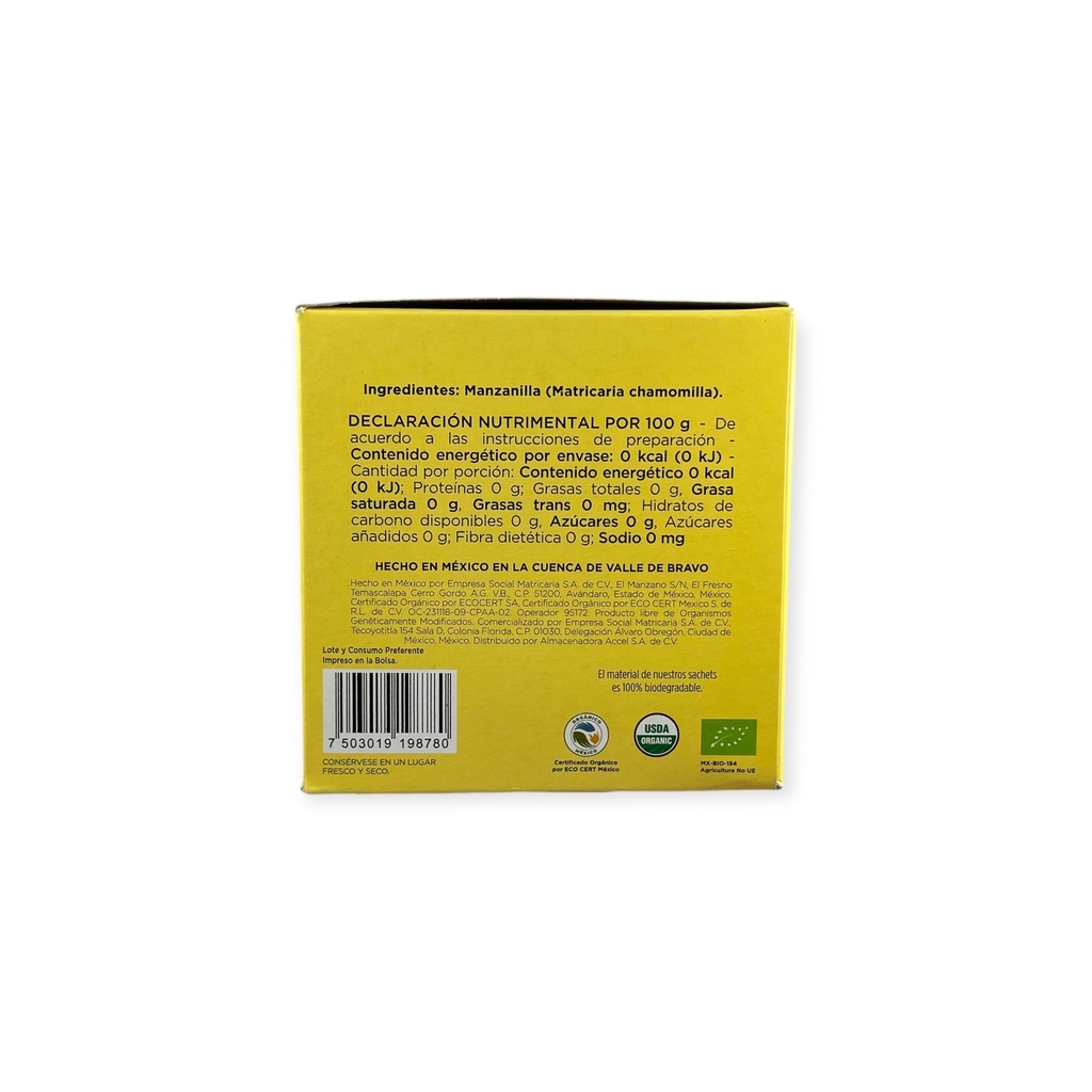 Infusión orgánica Pureza 16pz FLOR DE LA PAZ