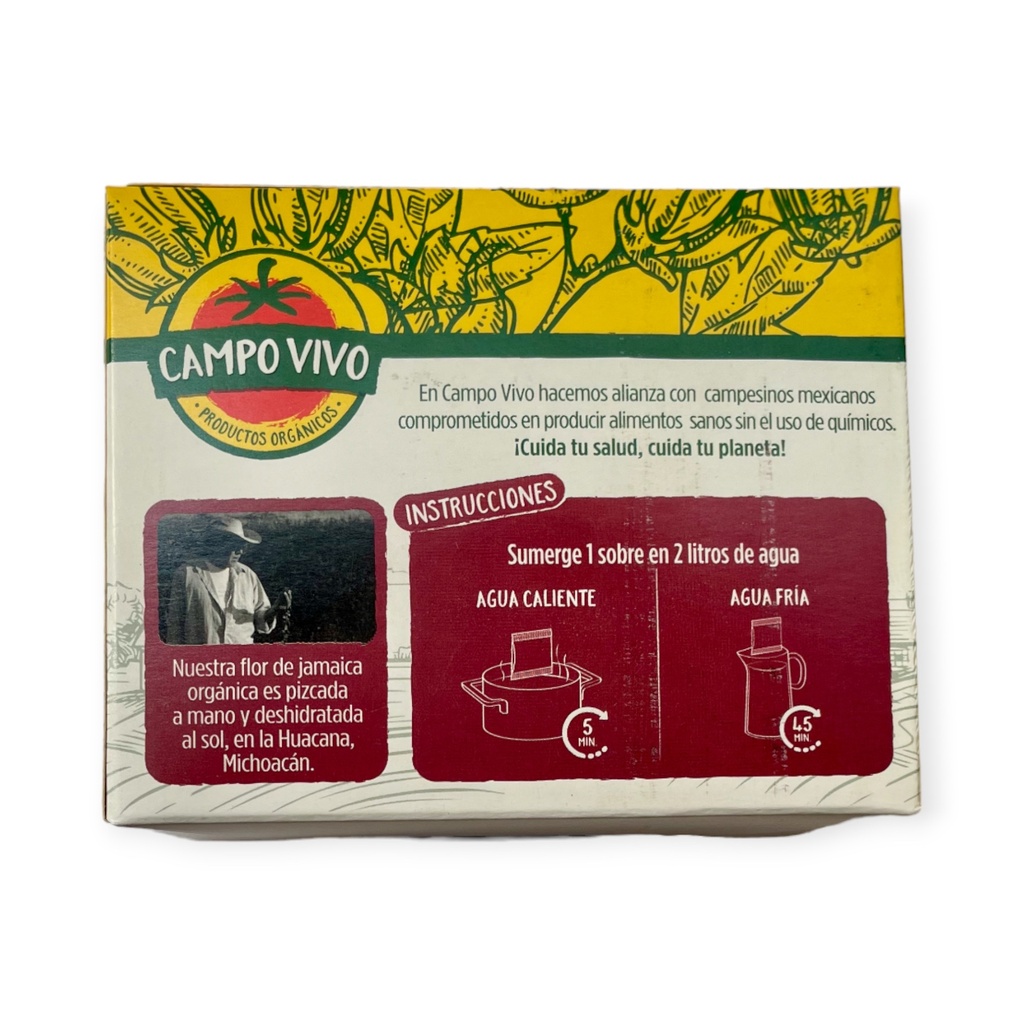 Flor de jamaica en sobres 120gr CAMPO VIVO 
