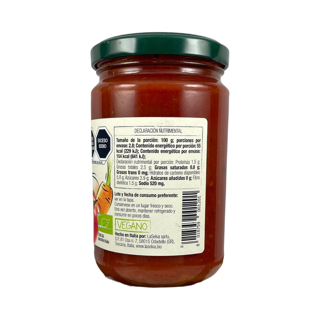 Salsa de tomate clásica organica 280gr LA SELVA 