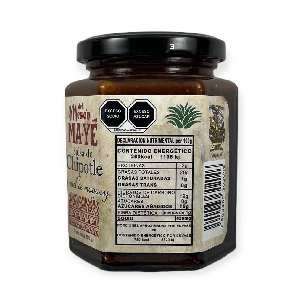 Salsa de chipotle y miel de maguey 300gr MAYE