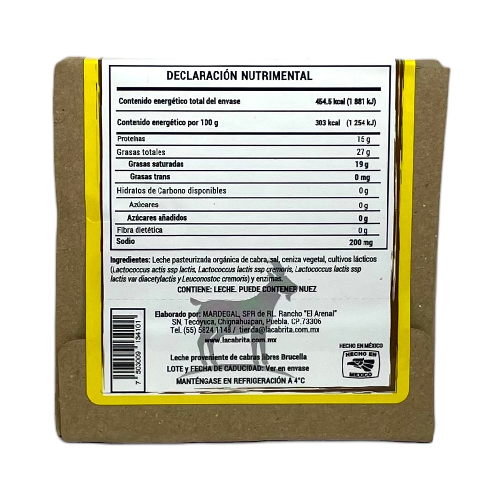 Queso untable de cabra a la ceniza 150gr LA CABRITA