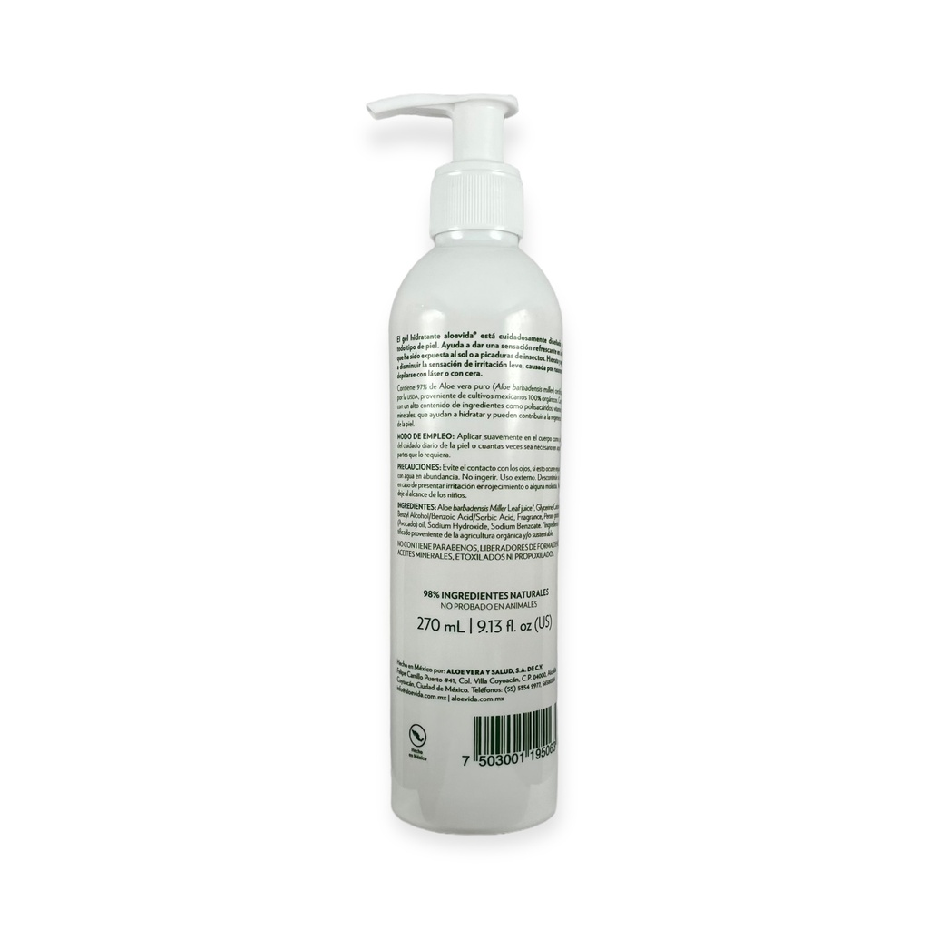 Gel de aloe vera al 97% orgánico 270ml ALOE VIDA