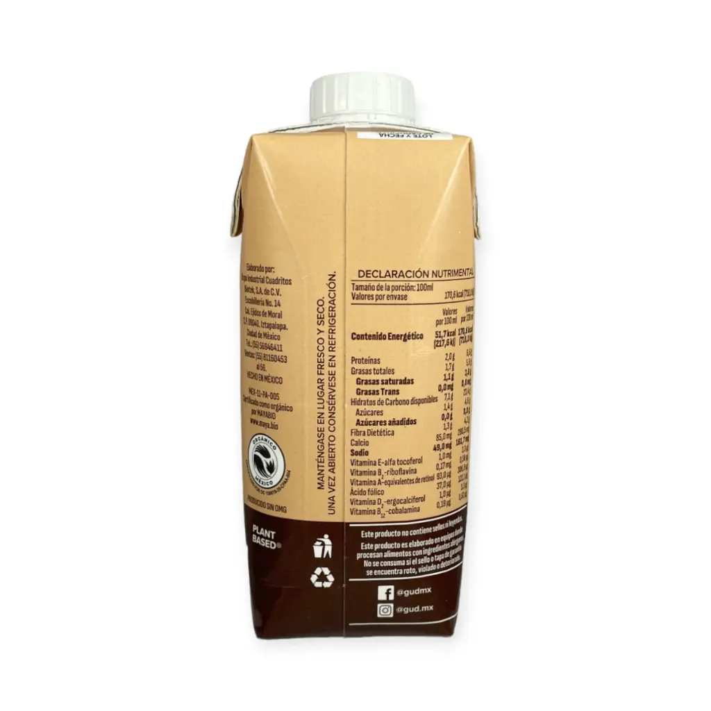 Bebida con avena y café sabor mocha sin azúcar 330ml GUD