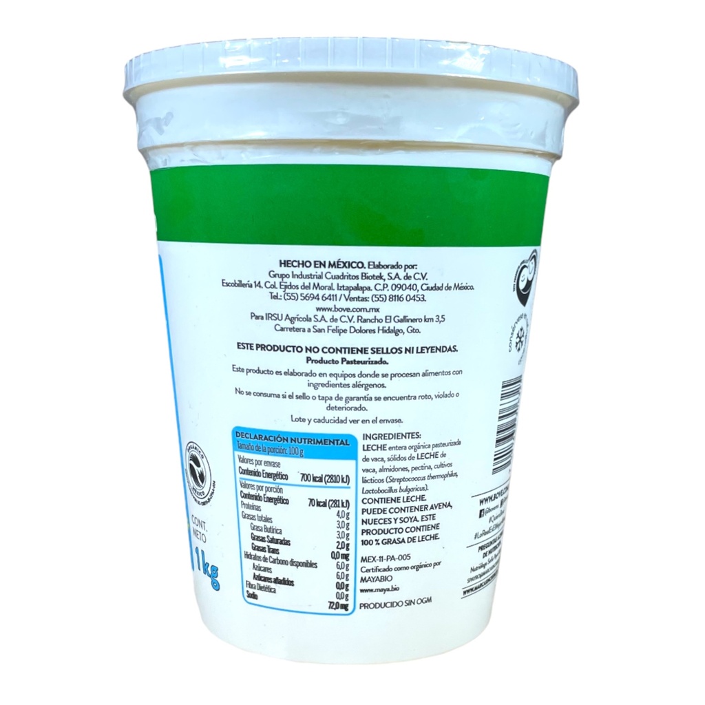 Yoghurt natural 1L BOVE