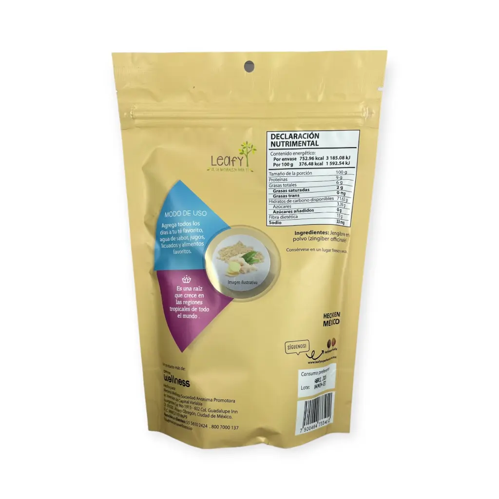 Jengibre en polvo 200gr LEAFY