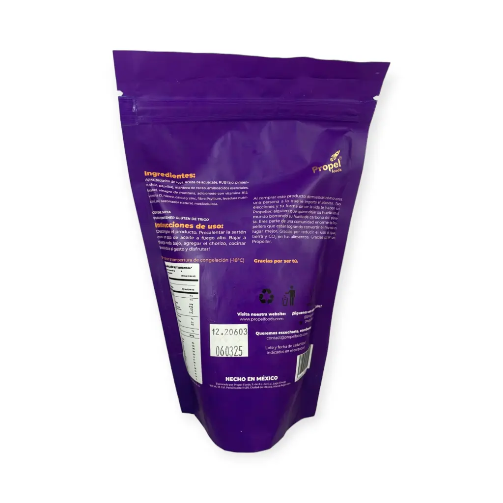 Alimento libre de carne para preparar chorizo 325gr PROPEL FOODS