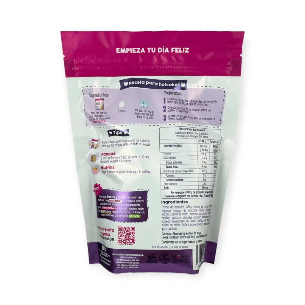 Harina para hotcakes con chispas de chocolate 350gr MORAMA