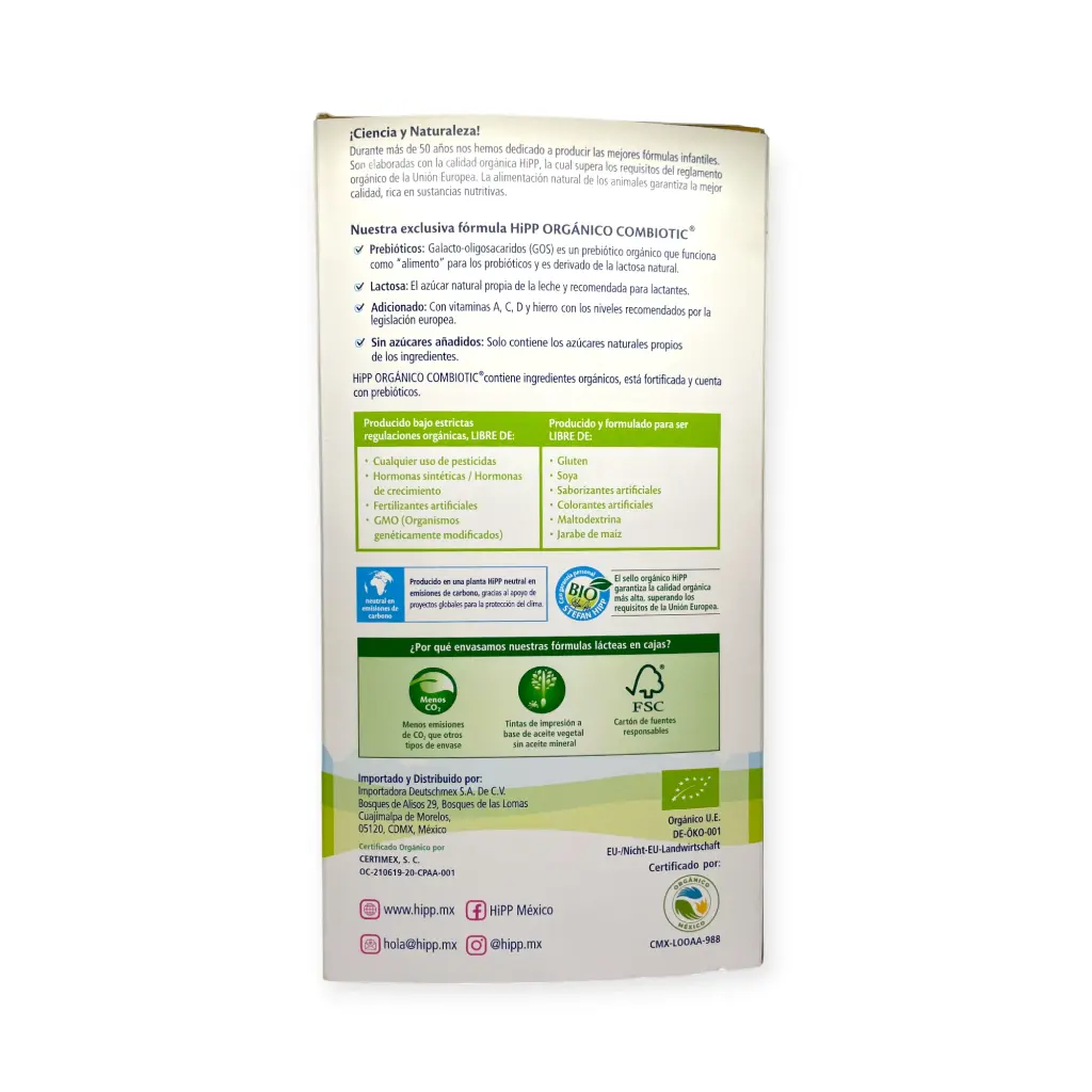 Fórmula orgánica para bebé de 1-3 años 800gr HIPP
