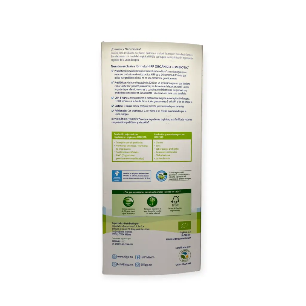 Fórmula orgánica para bebé de 0-12 meses 600gr HIPP