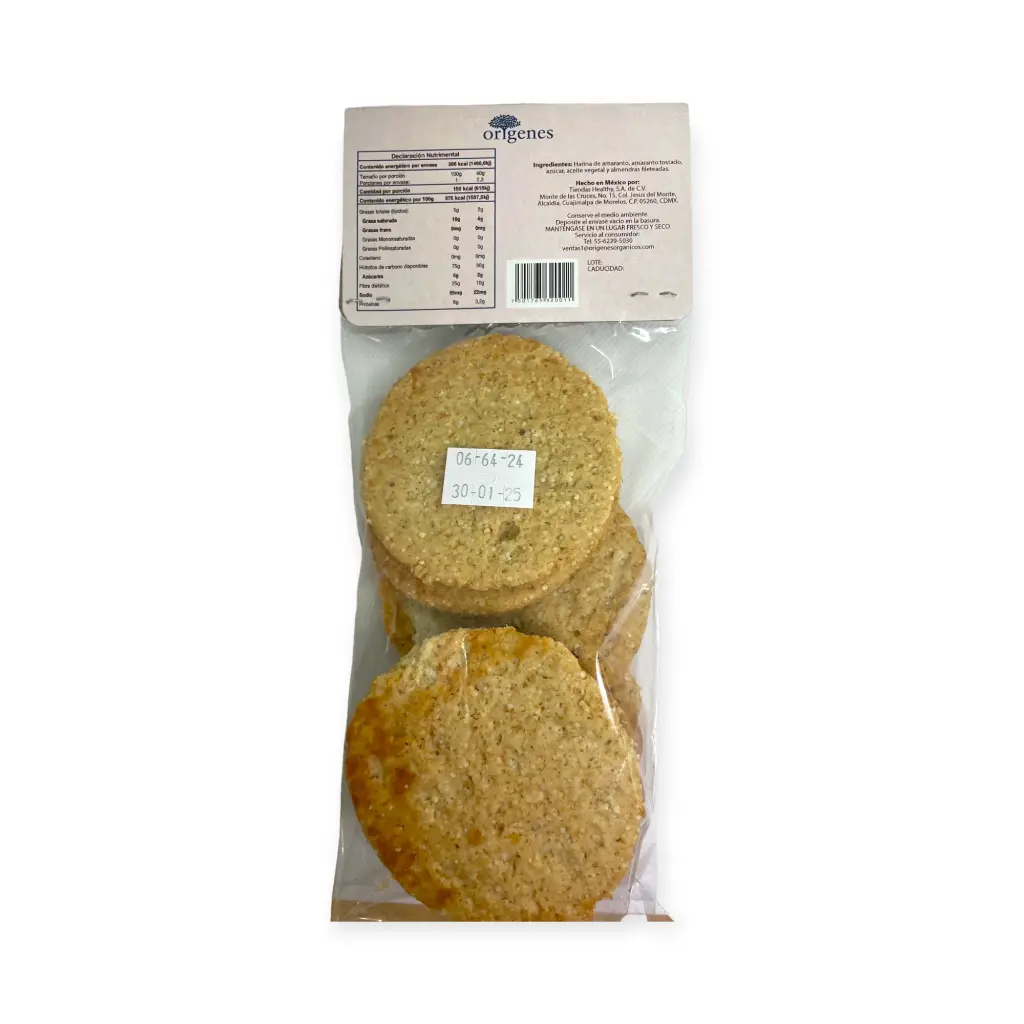 Galleta de amaranto con almendra 95gr ORIGENES