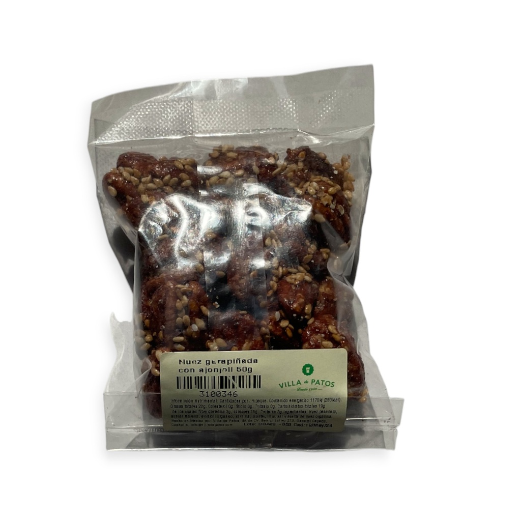 Nuez garapiñada con ajonjolí 50gr VILLA DE PATOS