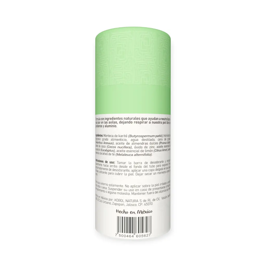Desodorante de eucalipto y limón natural vegano push up 60gr KOBOL