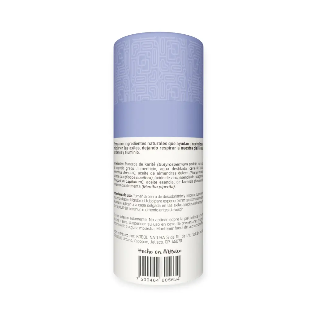 Desodorante de gernaio y lavanda natural vegano push up 60gr KOBOL