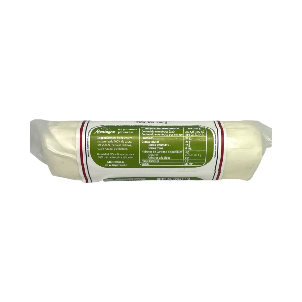 Queso de cabra con albahaca 200gr MONTAGNE