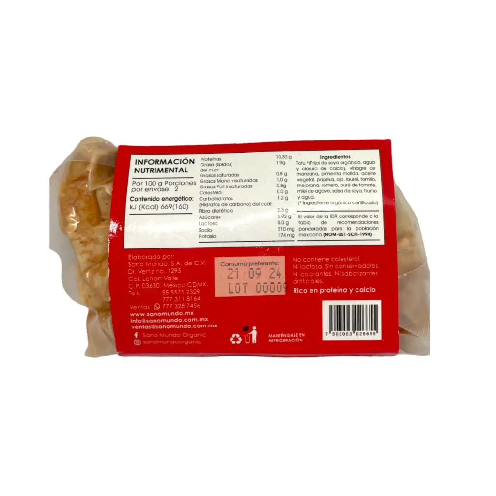 Tofu BBQ 200gr SANO MUNDO