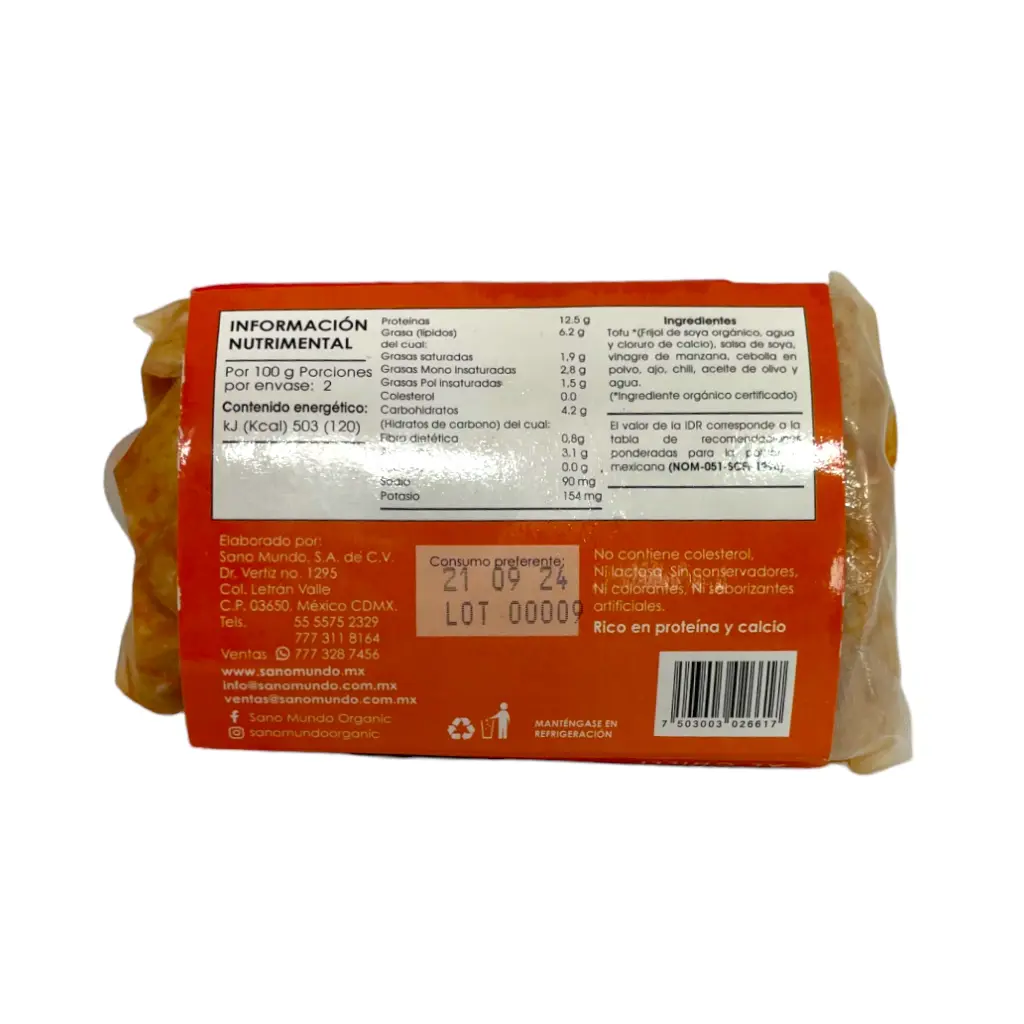 Tofu al chilli orgánico 200gr SANO MUNDO