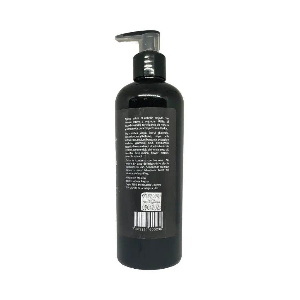 Shampoo regenerador de hierbas mexicanas, jalea real y miel 480ml ABEJA REYNA