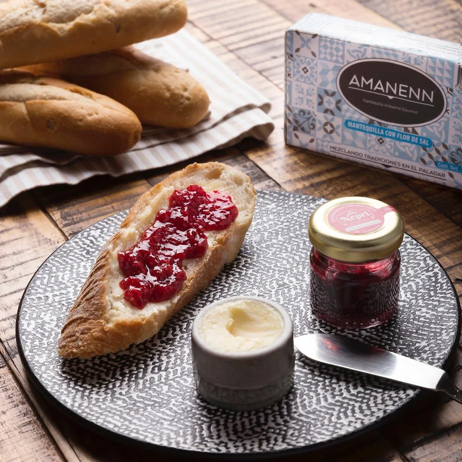 Mantequilla artesanal con flor de sal 250gr AMANENN