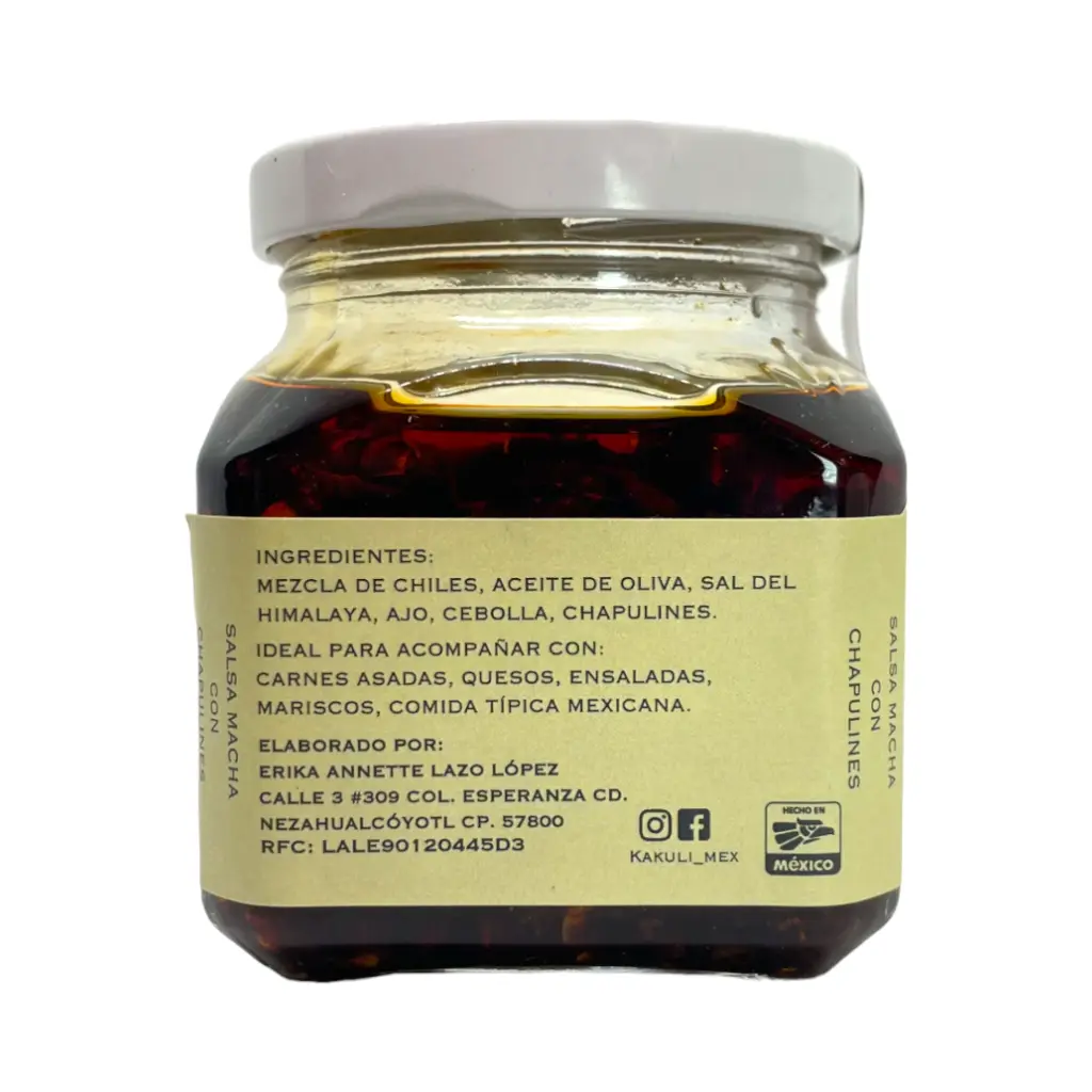 Salsa macha con chapulín 190gr KAKULI