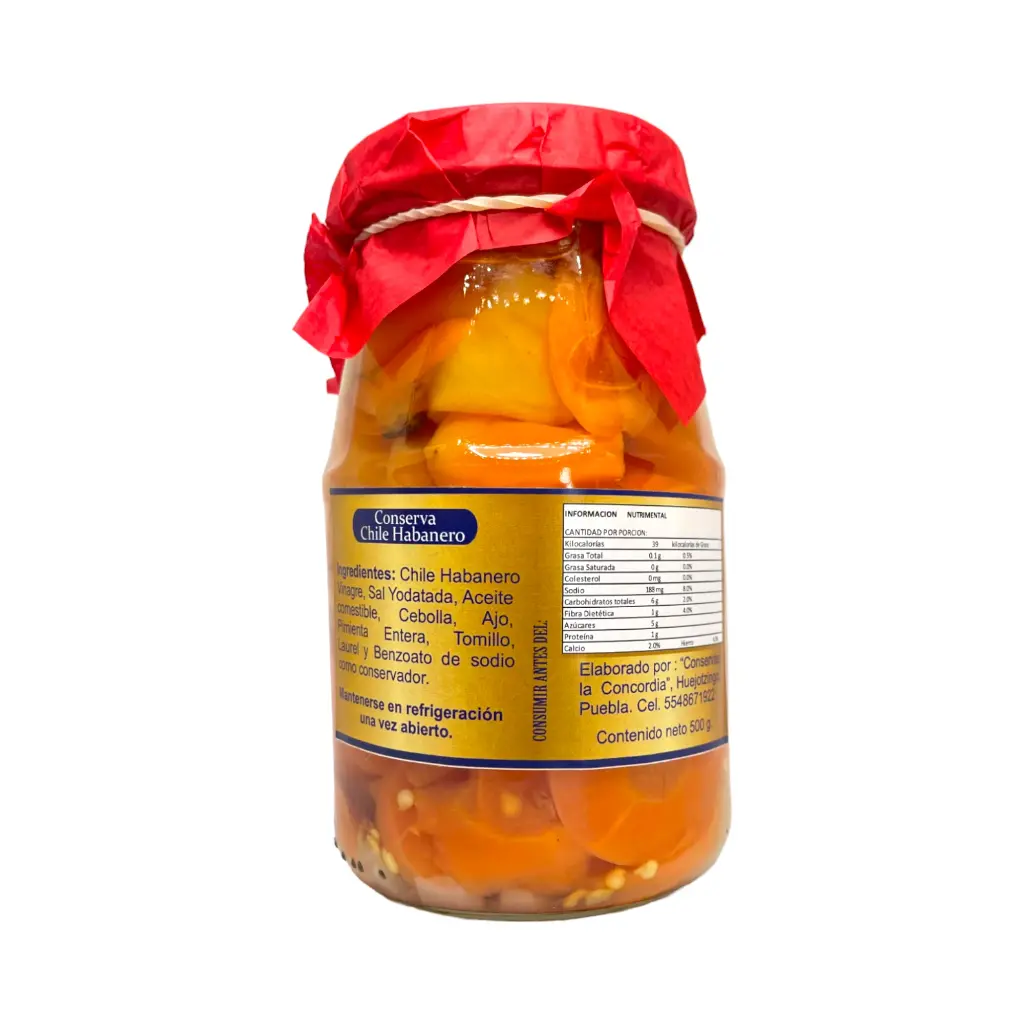 Conserva de chile habanero 500gr LA CONCORDIA