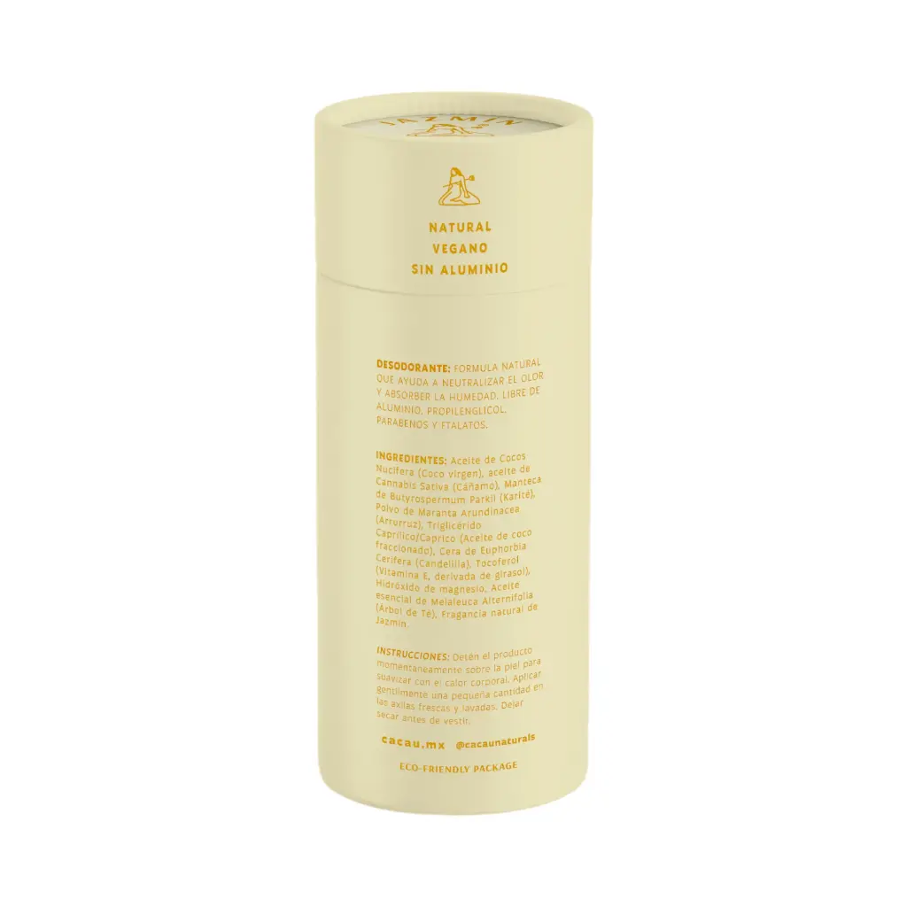 Desodorante natural de jazmín para piel sensible 80gr CACAU NATURALS