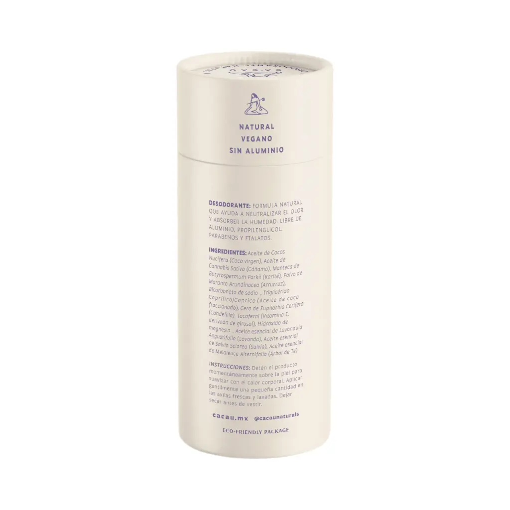 Desodorante natural de lavanda y salvia 80gr CACAU NATURALS