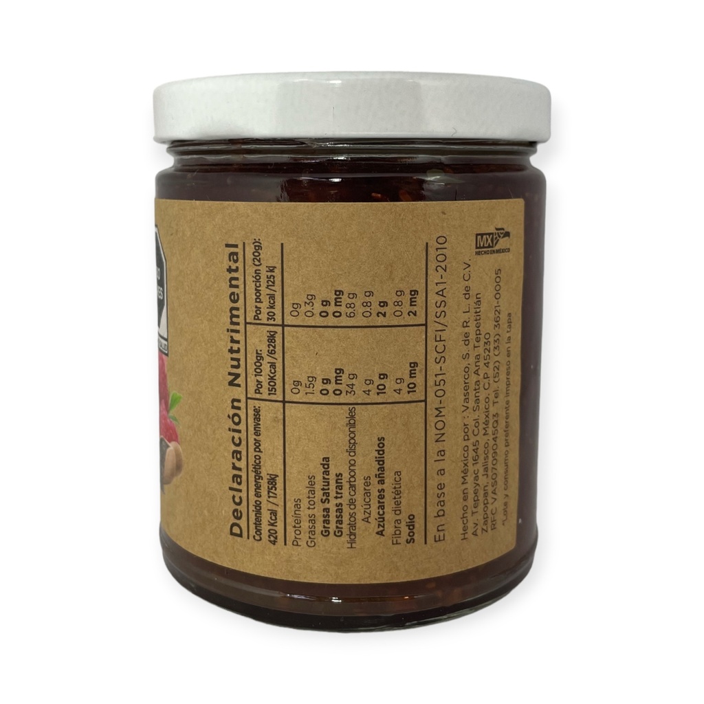 Mermelada de frambuesa y chía 280gr E-NATURE