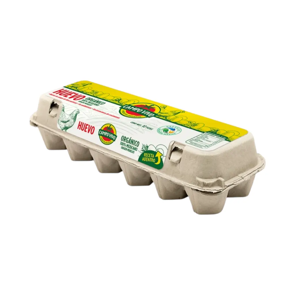 Huevo orgánico blanco 12pz CAMPO VIVO
