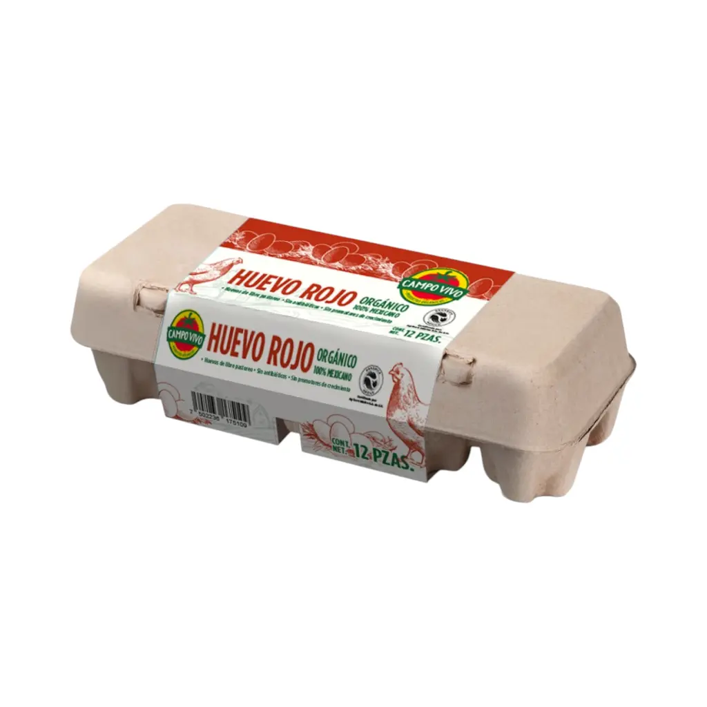 Huevo orgánico rojo 12pz CAMPO VIVO