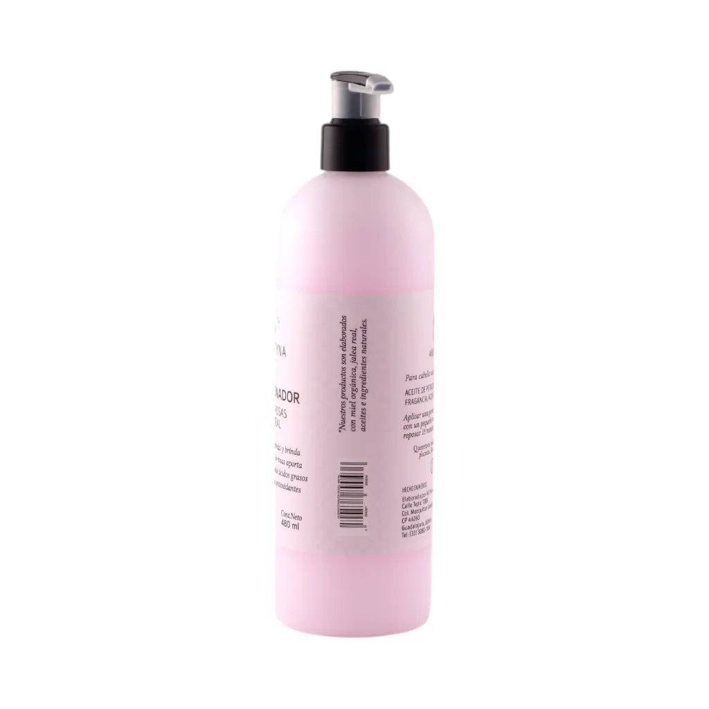 Acondicionador revitalizante con pétalos de rosas, jalea real y miel orgánica 480ml ABEJA REYNA