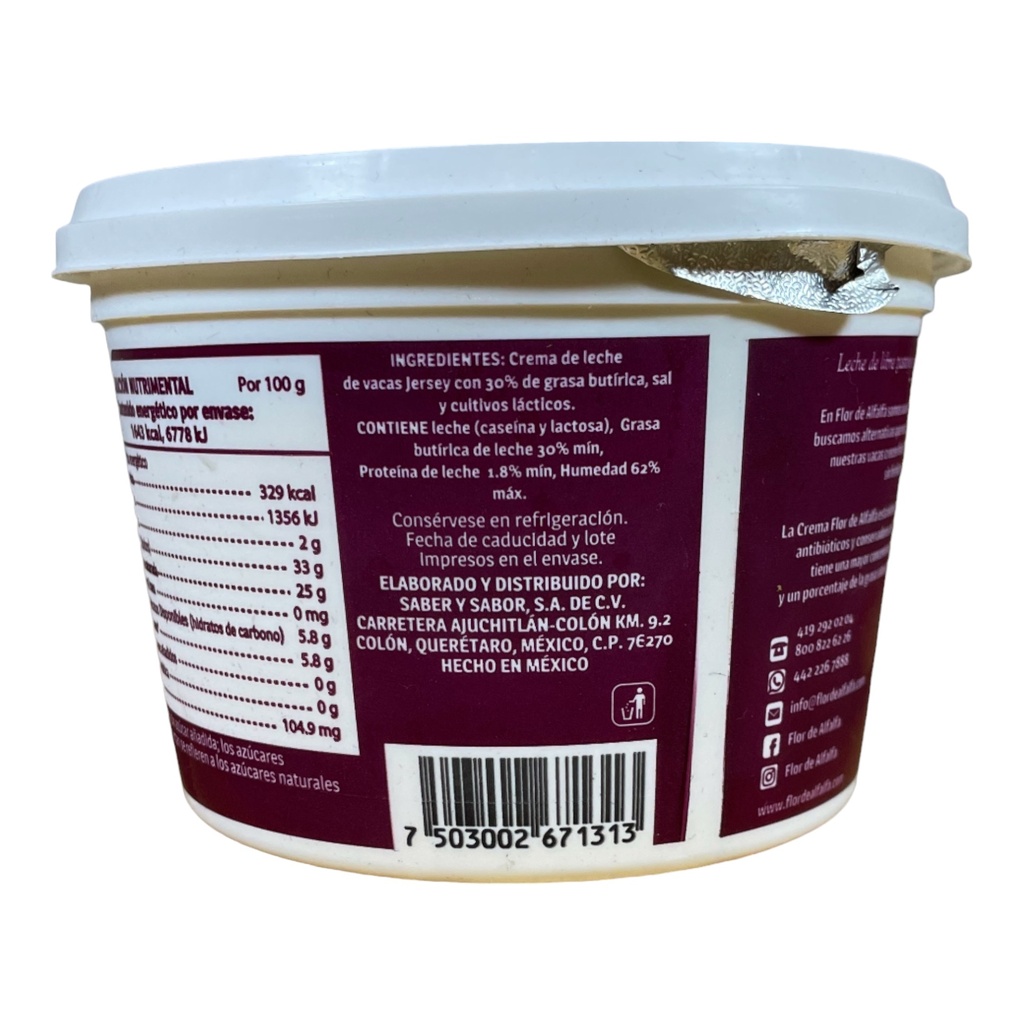 Crema 500gr FLOR DE ALFALFA 