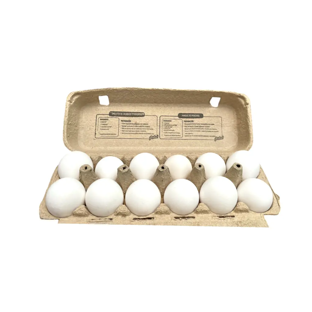 Huevo orgánico blanco 12pz CAMPO VIVO contenido