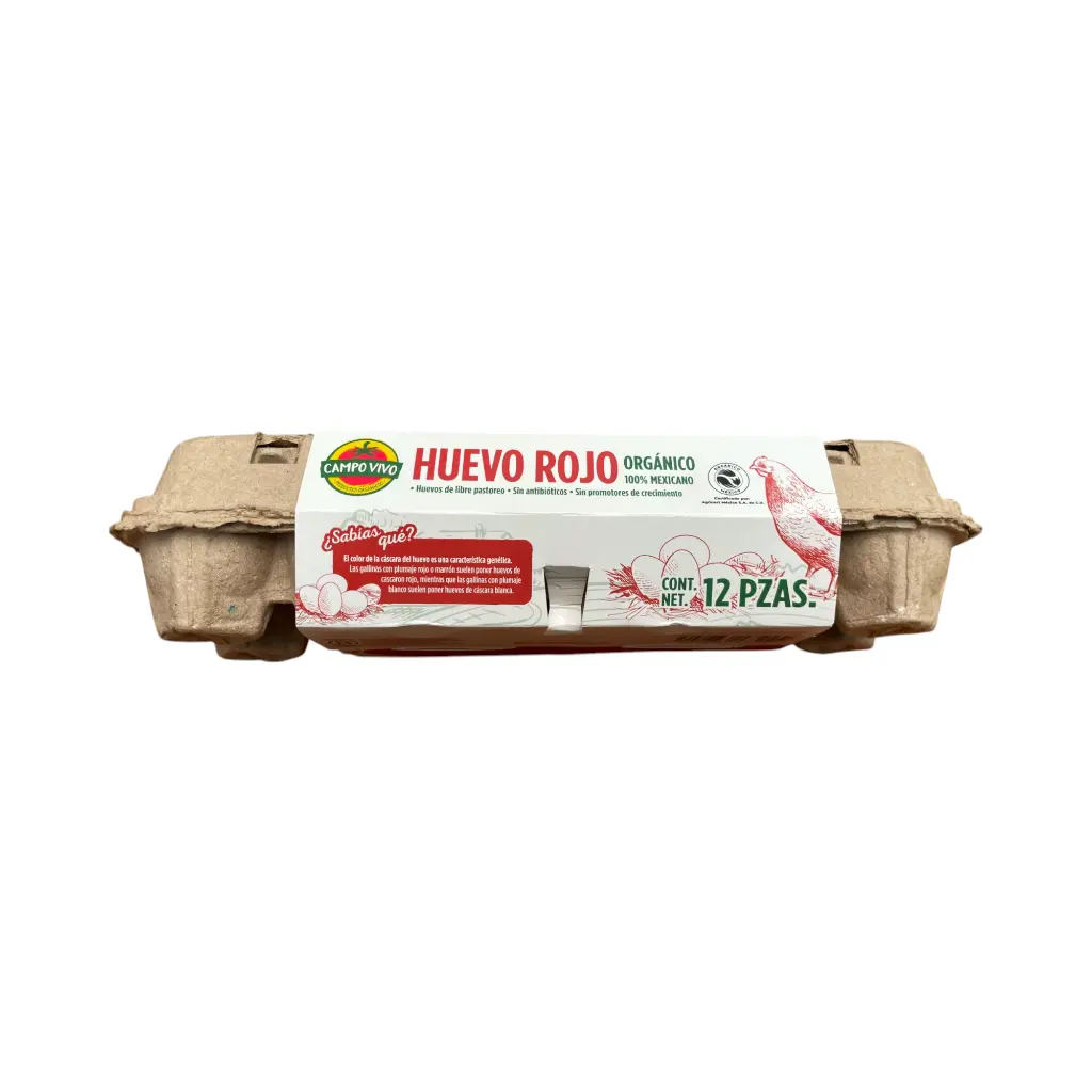 Huevo orgánico rojo 12pz CAMPO VIVO