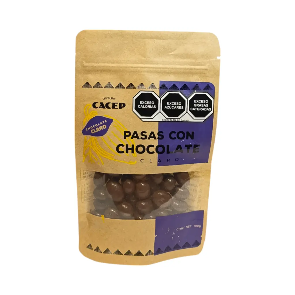 Pasas con chocolate claro 100gr CACEP 