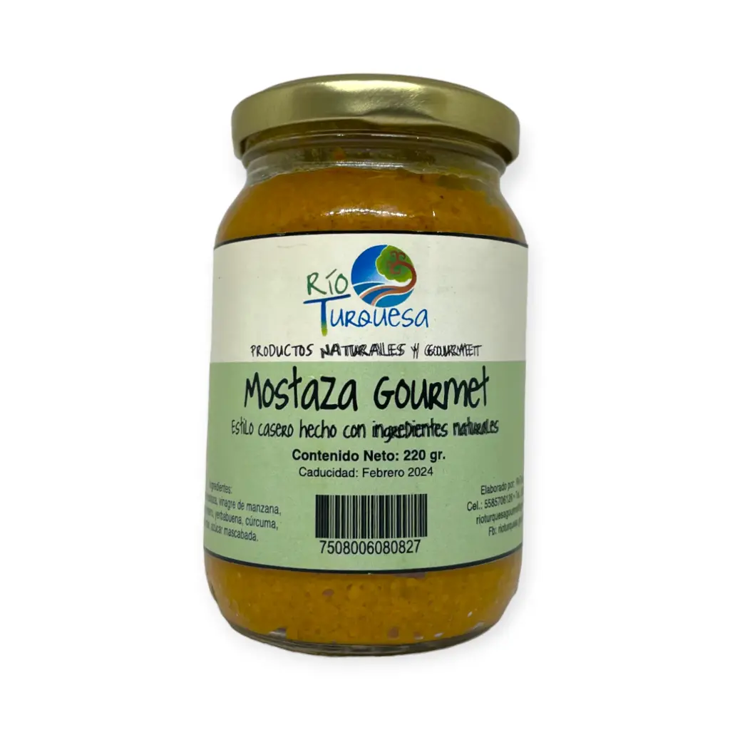 Mostaza gourmet 215gr RÍO TURQUESA