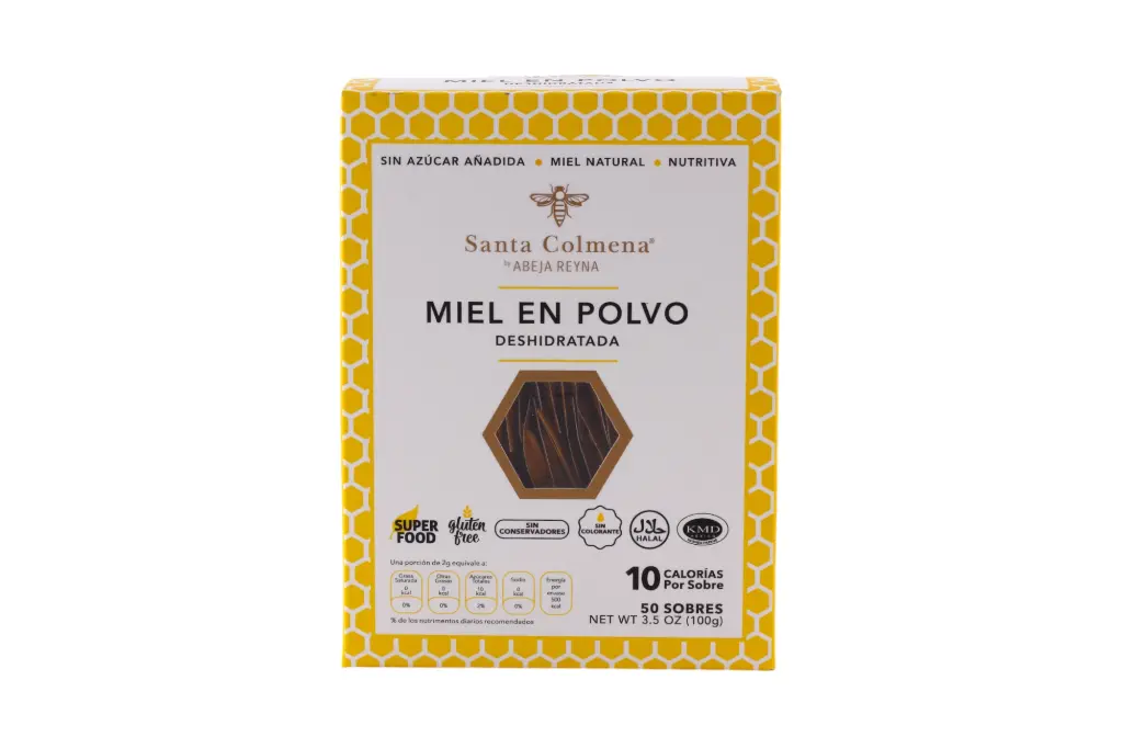 Caja con miel en polvo de colmena 100gr ABEJA REYNA
