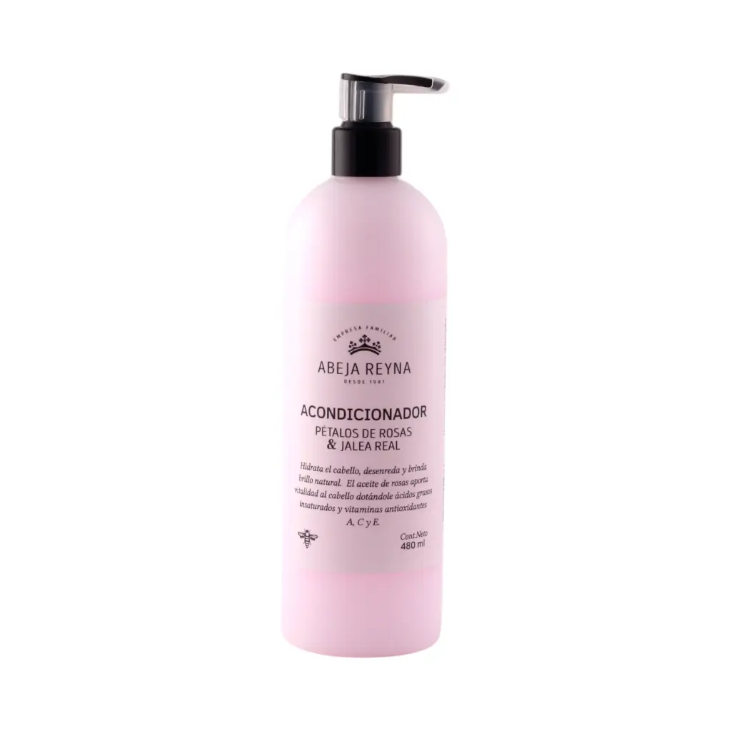 Acondicionador revitalizante con pétalos de rosas, jalea real y miel orgánica 480ml ABEJA REYNA