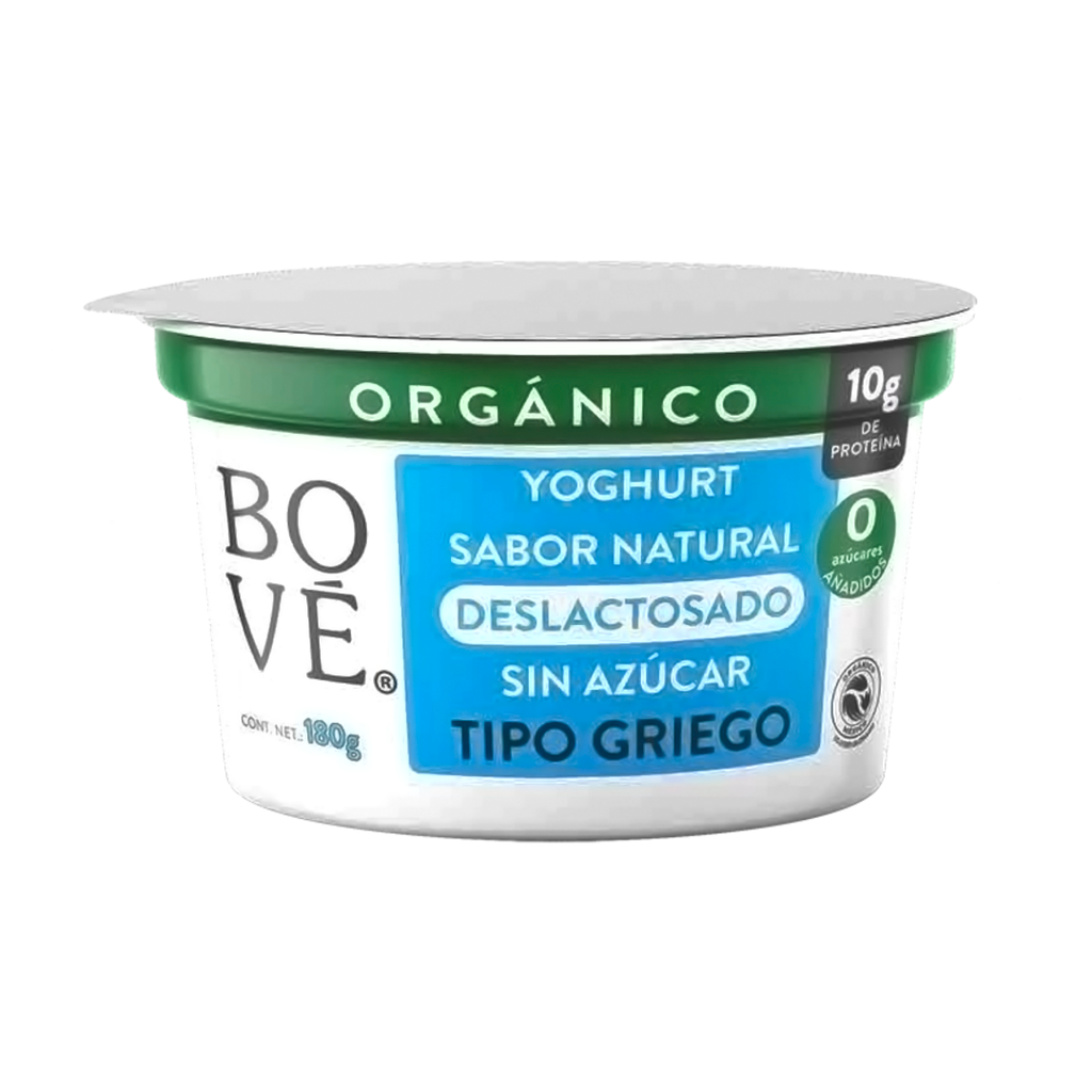 Yoghurt natural tipo griego deslactosado sin azúcar 180gr BOVE