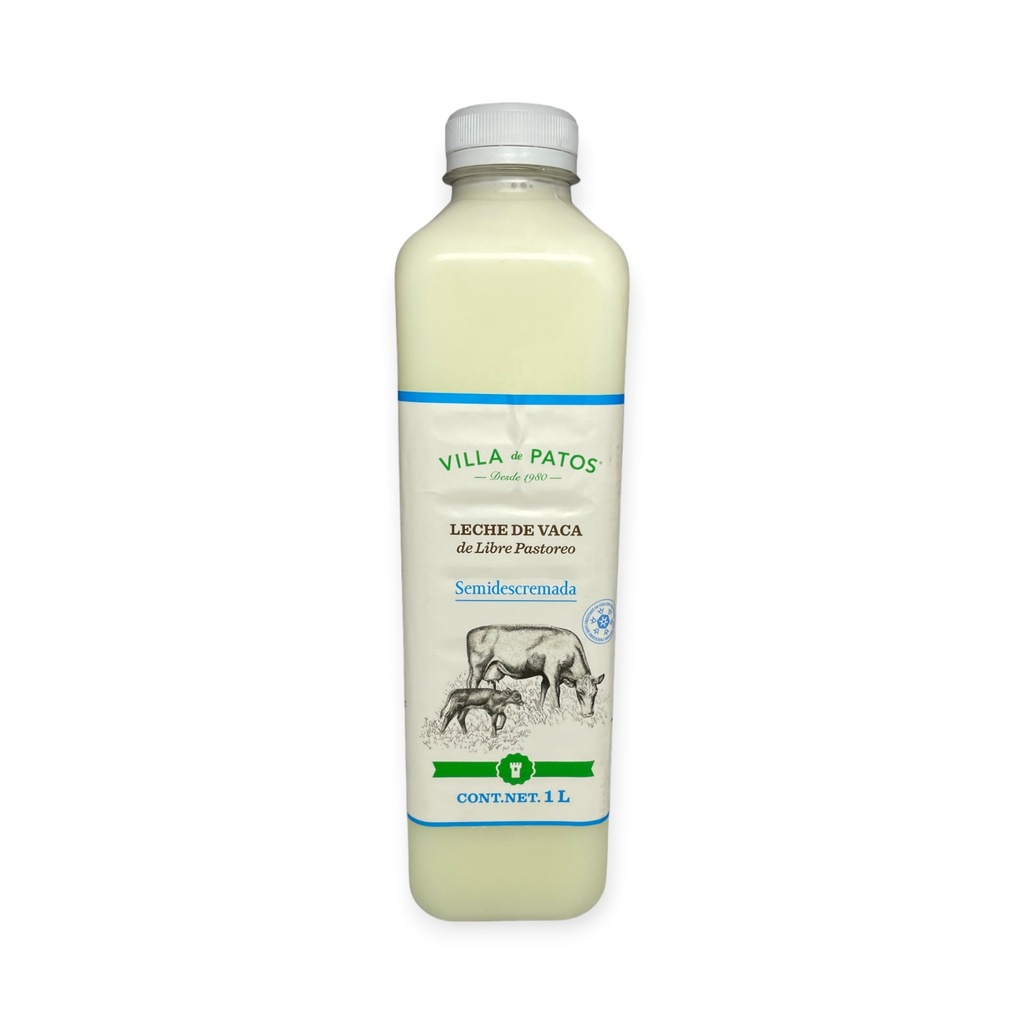 Leche semidescremada de vaca 1L VILLA DE PATOS