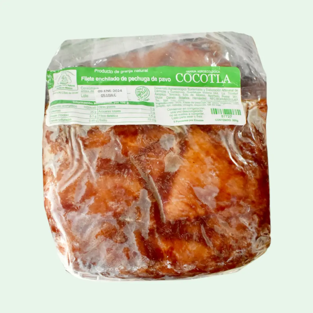 Filete de pechuga de pavo enchilada 500gr COCOTLA