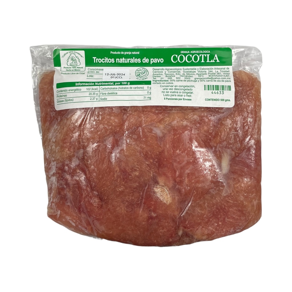 Trocitos naturales de pavo 500gr COCOTLA