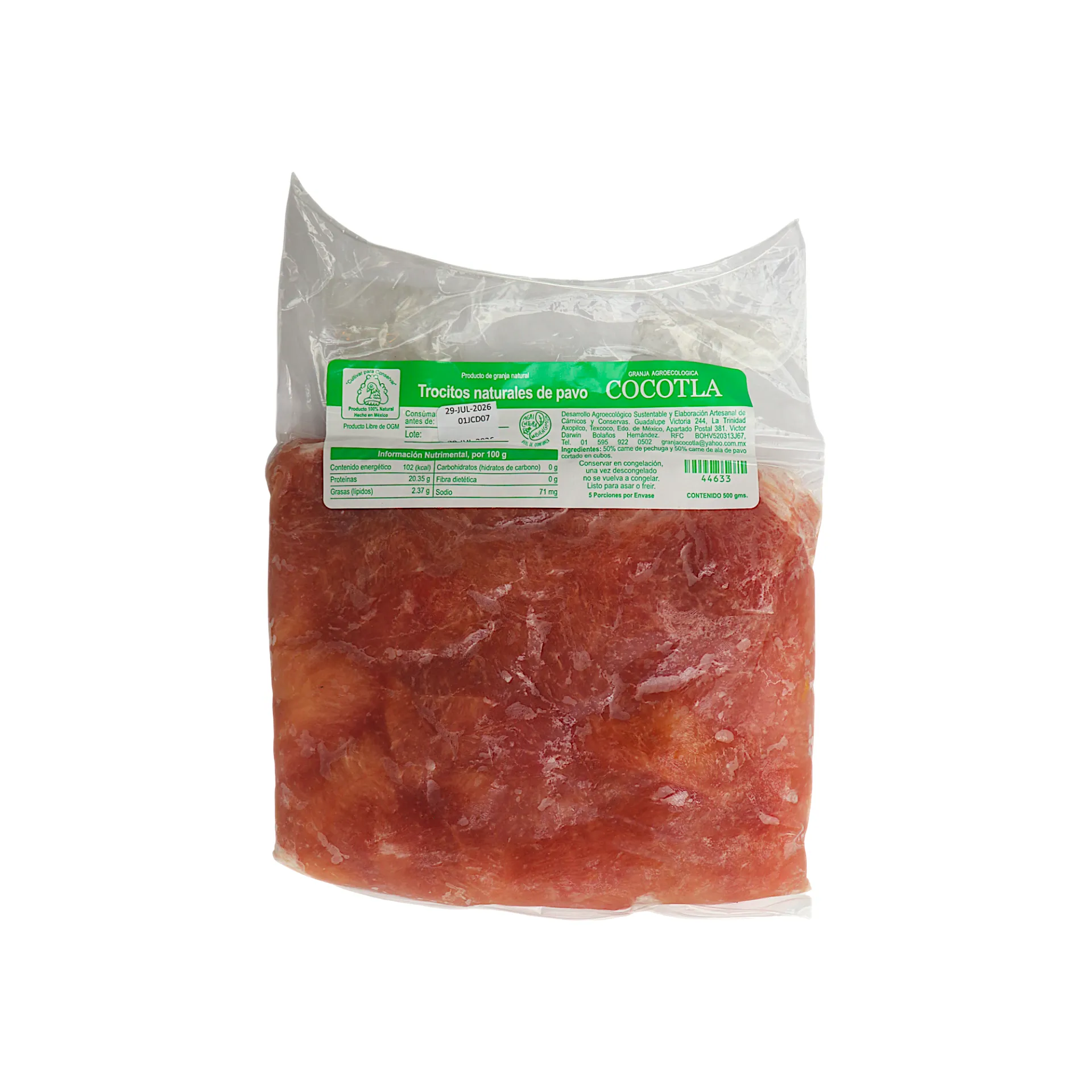 Trocitos naturales de pavo 500gr COCOTLA