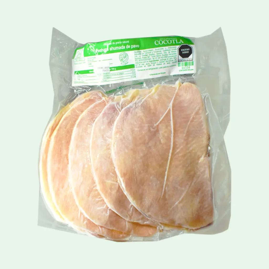 Pechuga de pavo rebanada ahumada 500gr COCOTLA