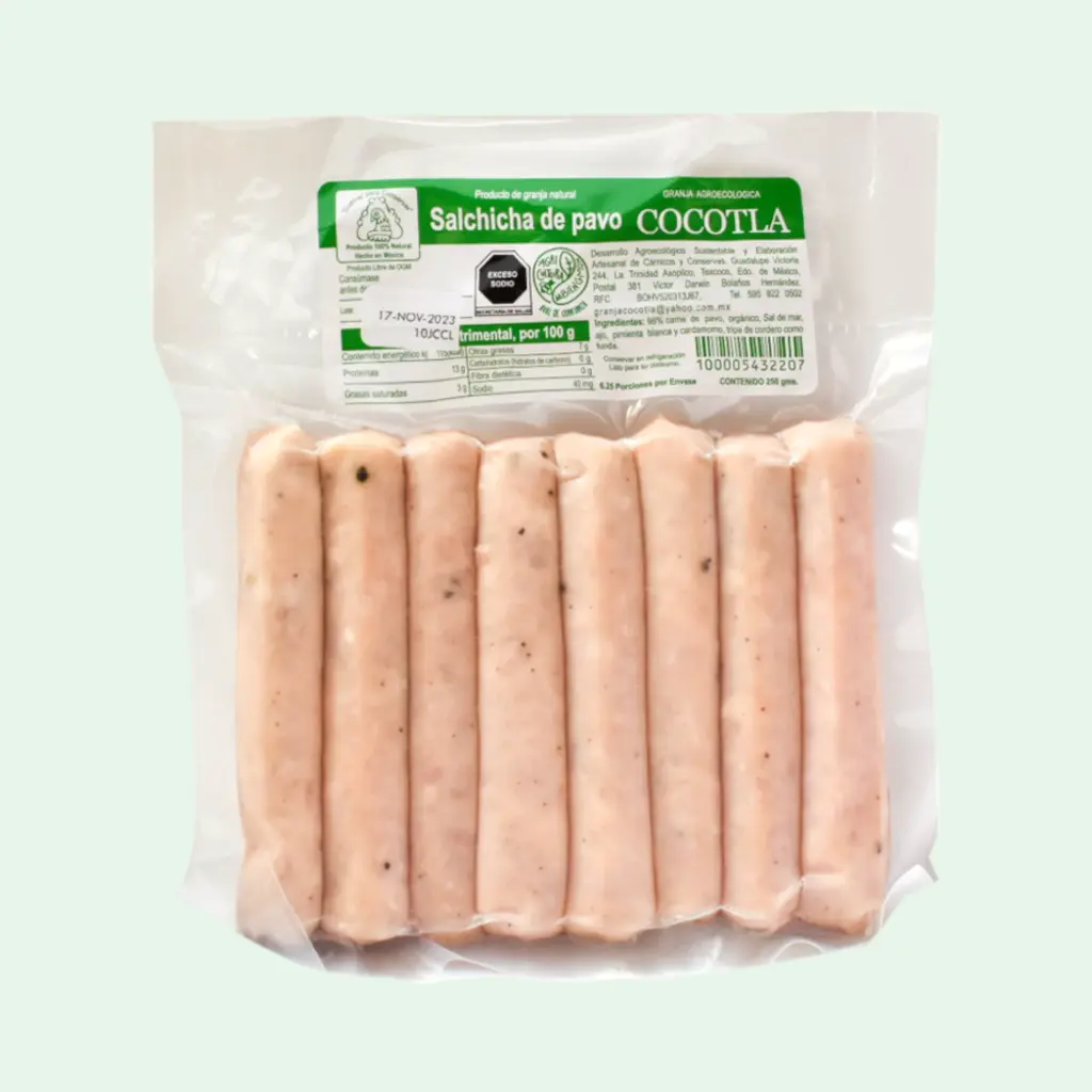 Salchicha de pavo 250gr COCOTLA