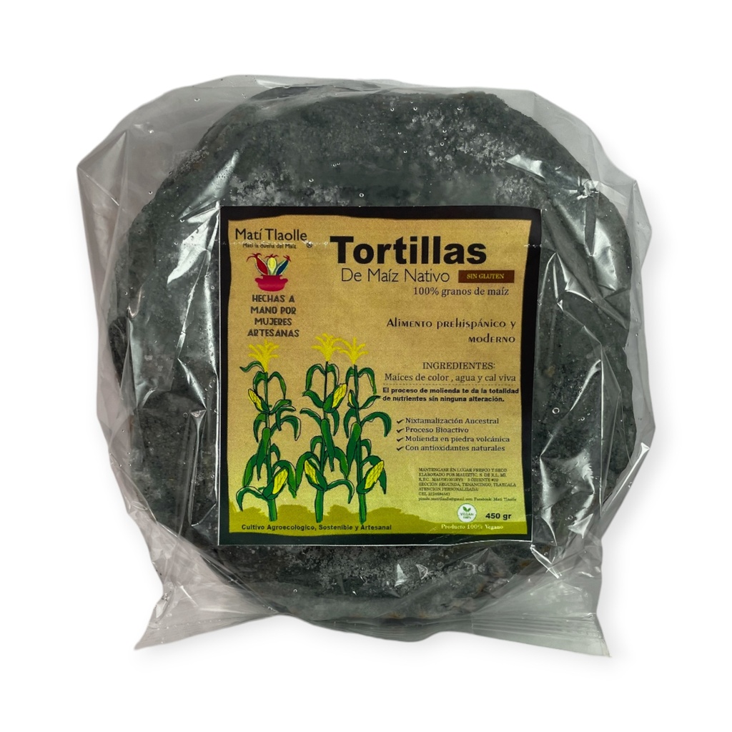 Tortillas azules 12pz MATI TLAOLLE