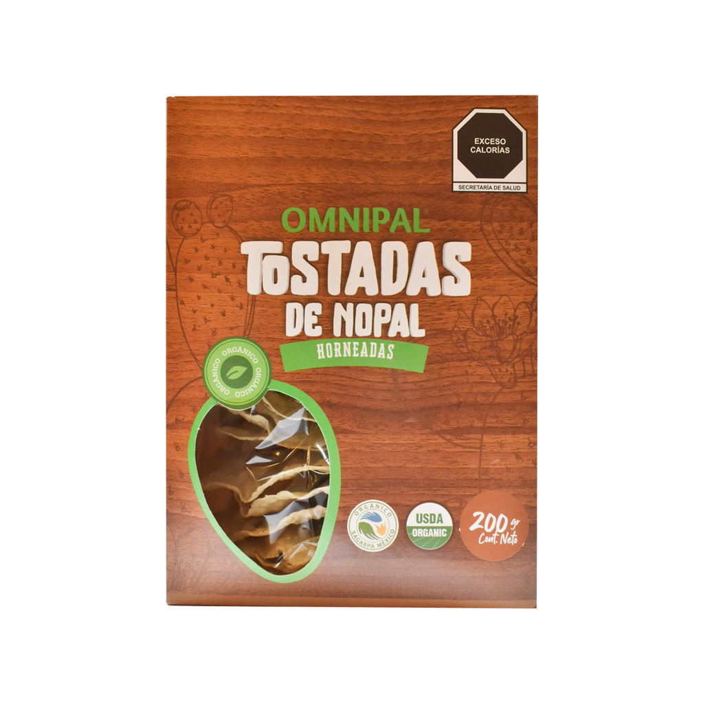 Tostadas de nopal orgánicas horneadas 200gr OMNIPAL